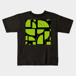 Happy in green- pattern Kids T-Shirt